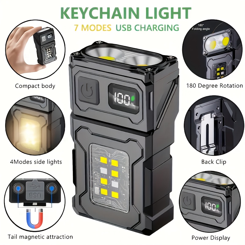 Outdoor Lighting House - Mini torcia tascabile a LED ricaricabile