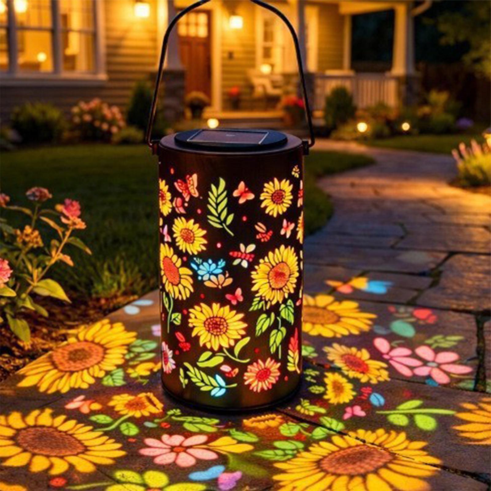 Outdoor Lighting Patio - Lanterna Solare a Forma di Girasole,