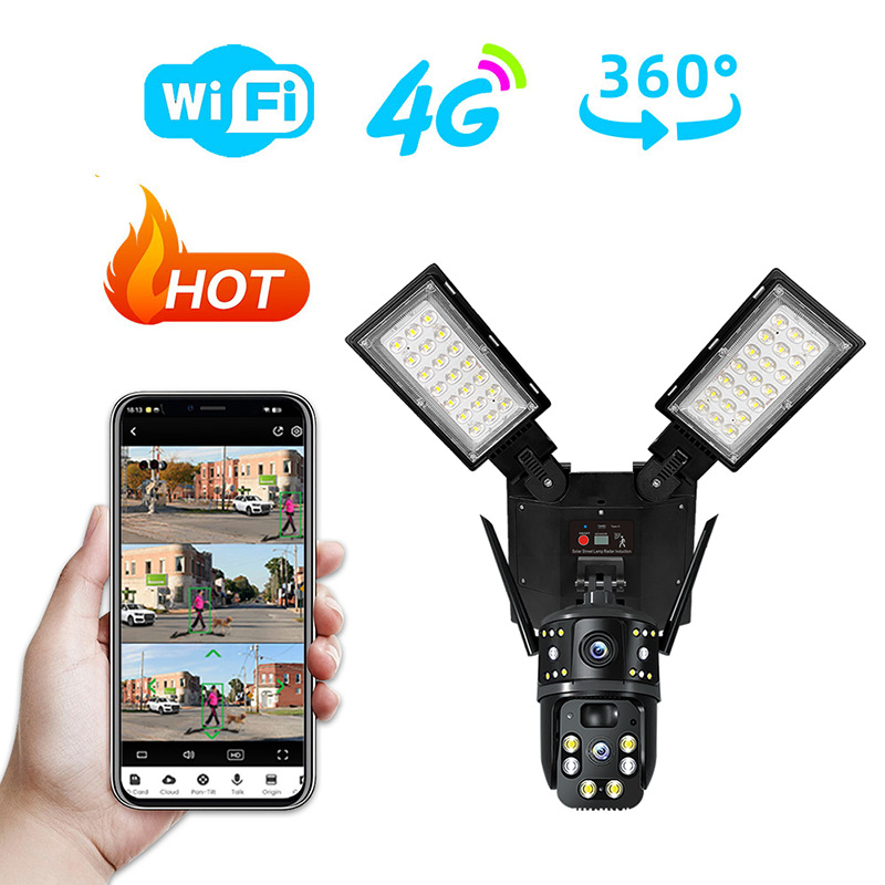 Outdoor Lighting And Camera - Telecamera di Sicurezza PTZ Solare 4G
