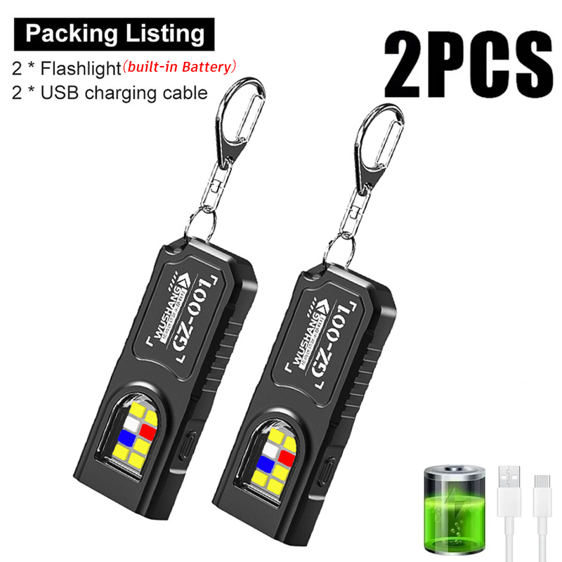 Outdoor Lighting For Camping - Torcia Portachiavi Multifunzione Ricaricabile USB con
