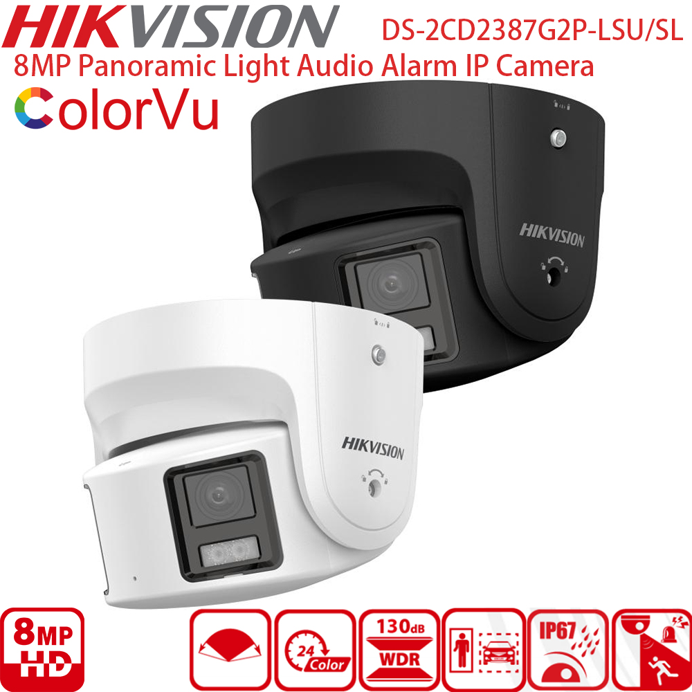 Outdoor Lighting And Camera - Telecamera IP Panoramica Hikvision ColorVu 8MP