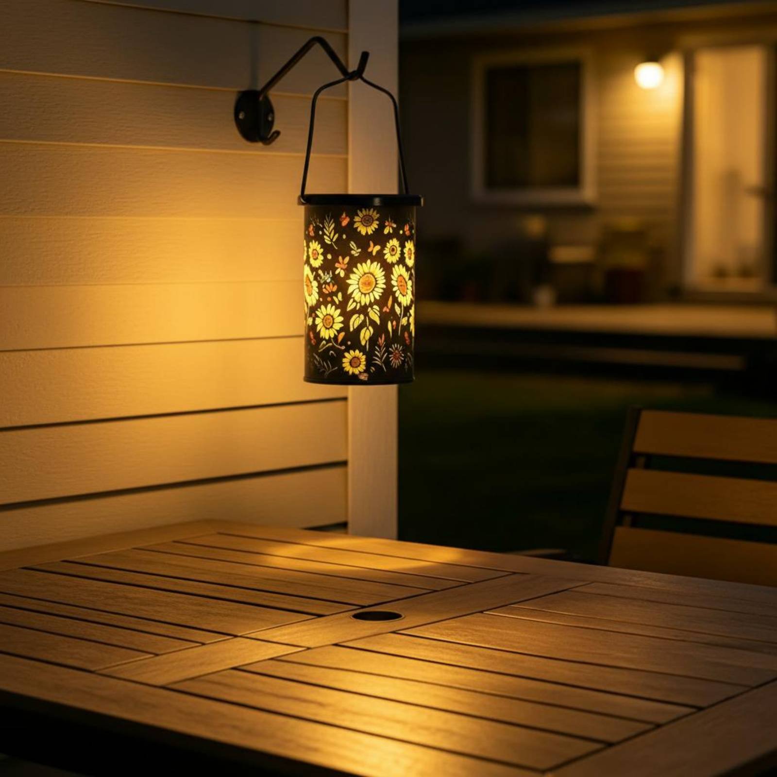 Outdoor Lighting Patio - Lanterna Solare Decorativa con Design Floreale
