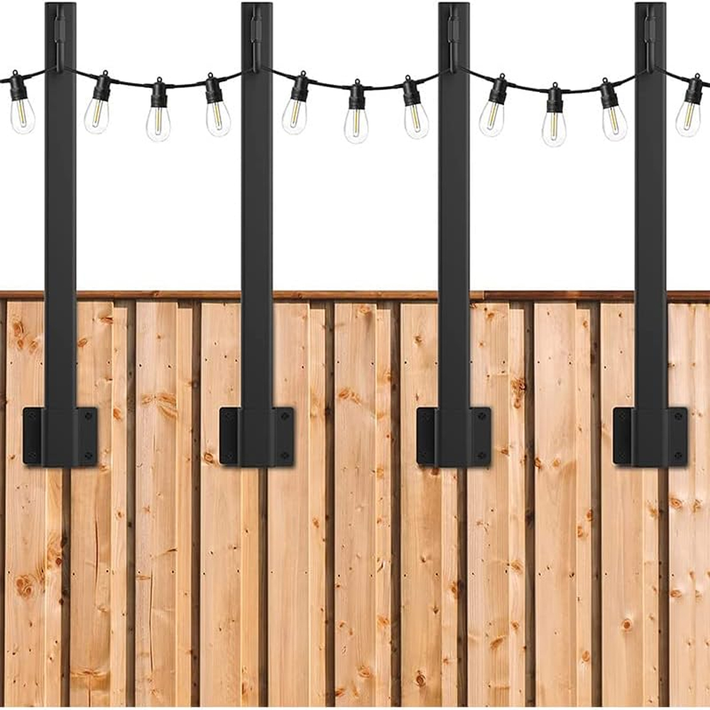 Outdoor Lighting For Fence - 4 Pali in Metallo per Luci