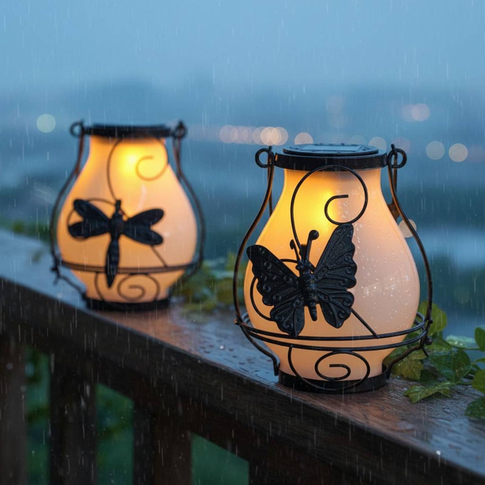 Outdoor Lighting Patio - Lanterna solare a forma di farfalla,