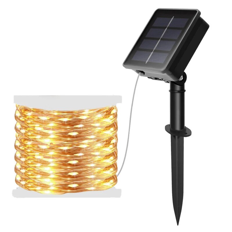 Outdoor Lighting Patio - 100 LED Solar Fairy impermeabile filo
