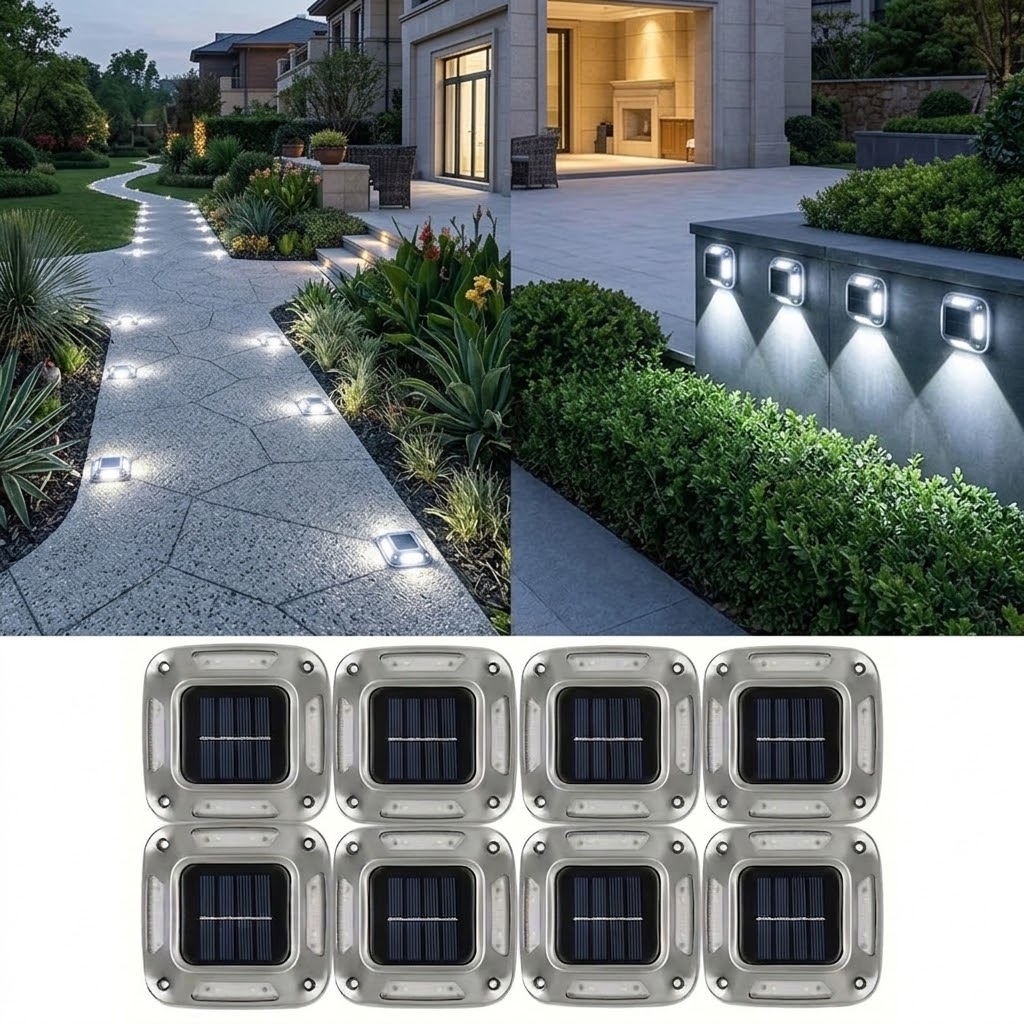 8 Luci Solari da Giardino per  - Outdoor Lighting On Stairs recensione e prezzo