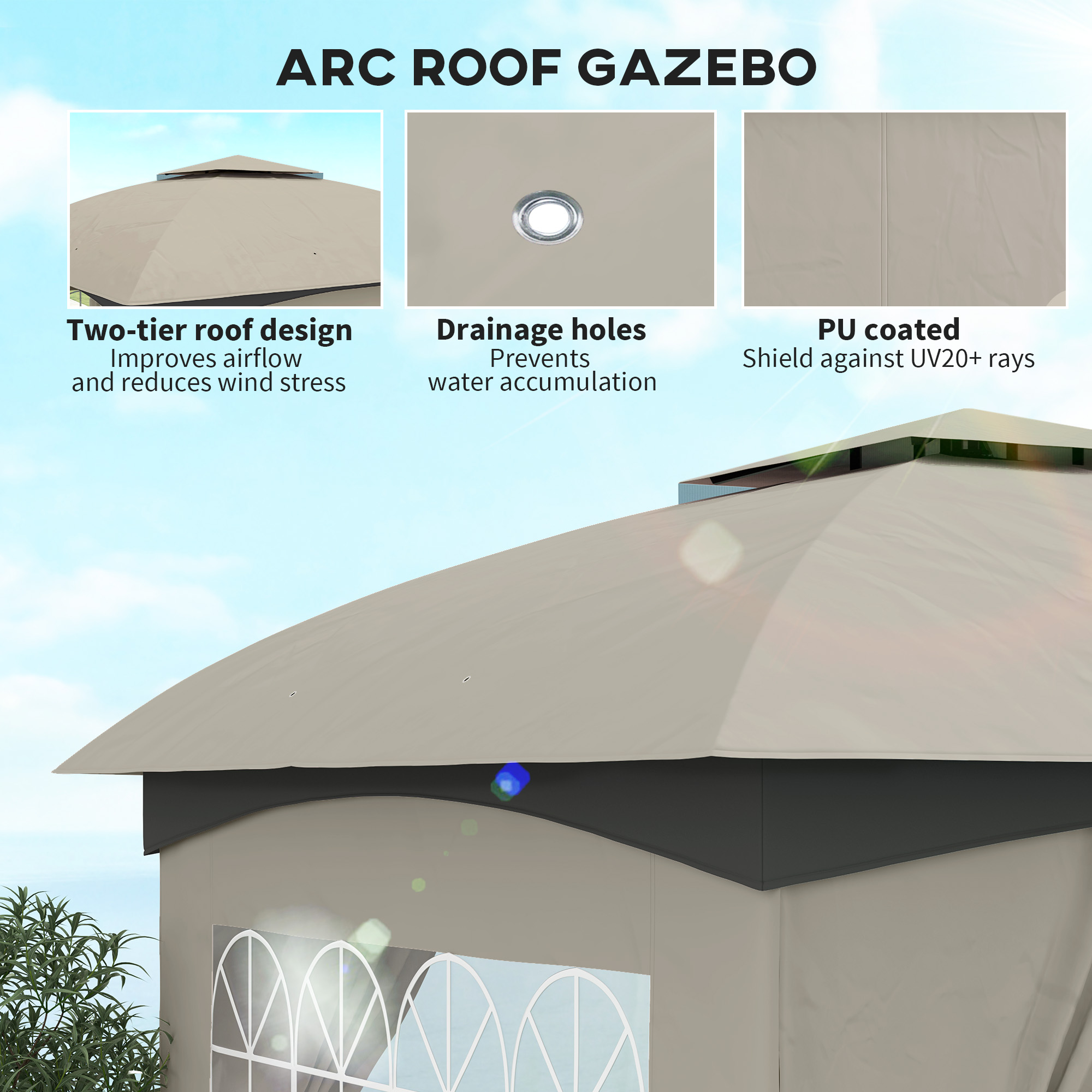 Gazebo da esterno 11' x 11' co - Outdoor Lighting For Gazebo recensione e prezzo